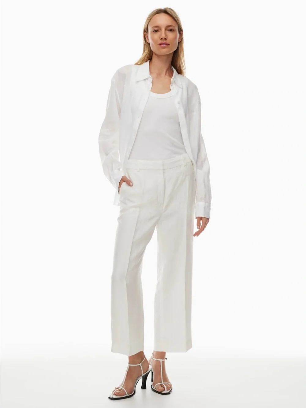 Aritzia Babaton Agency Linen pants cropped - Picture 1 of 10